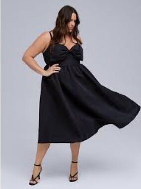 Belle Isle Torrid Bow Taffeta Midi Dress 14 16 1X NWOT